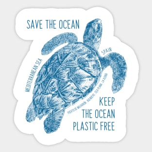 Save the Ocean - Sea Turtle Sticker